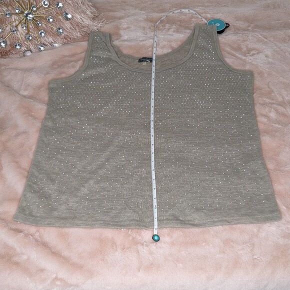 MARLED Knit Tank Sparkly Lightweight Sleeveless Sweater with BLING!  Size XL - Picture 6 of 7